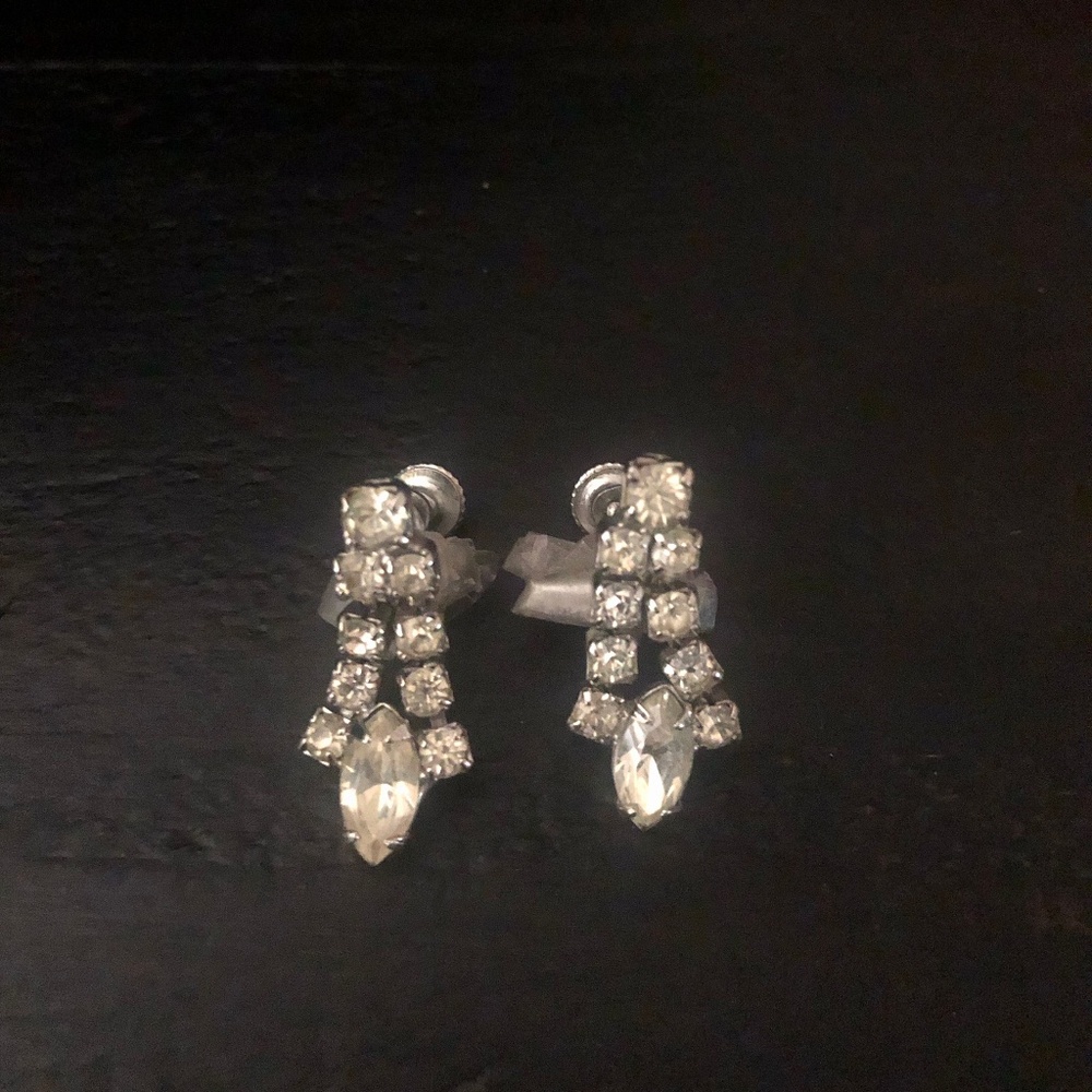 Rhinestone Chandelier Clip-on Screwback Earrings